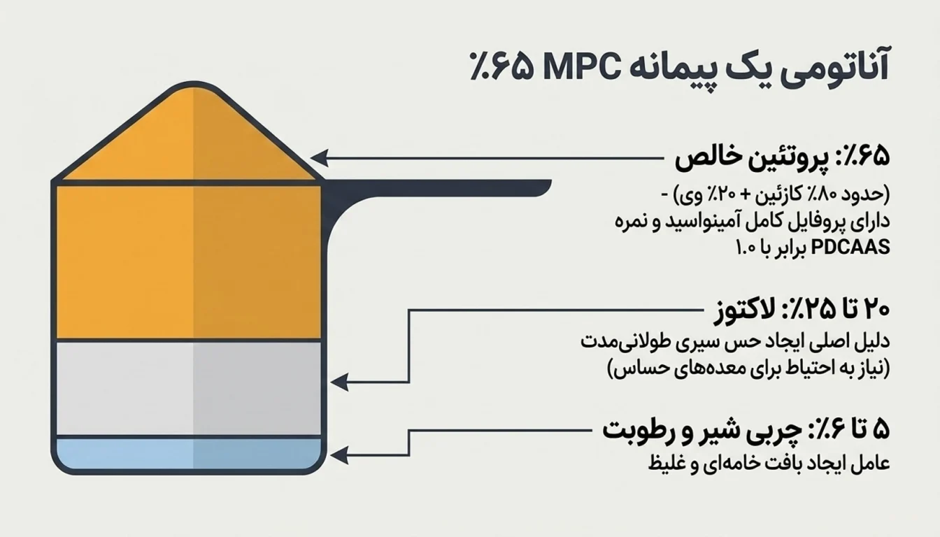 ترکیبات و درصد پروتئین MPC 65% پگاه-پارسی بادی