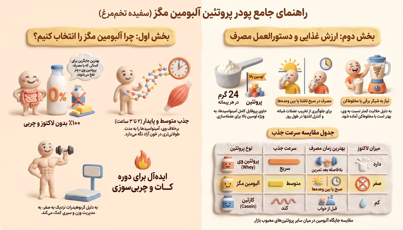 مزایا و معایب پودر سفیده تخم مرغ مگز-مزایای پودر سفیده تخم مرغ مگز-پودر پروتئین آلبومین مگز-پارسی بادی