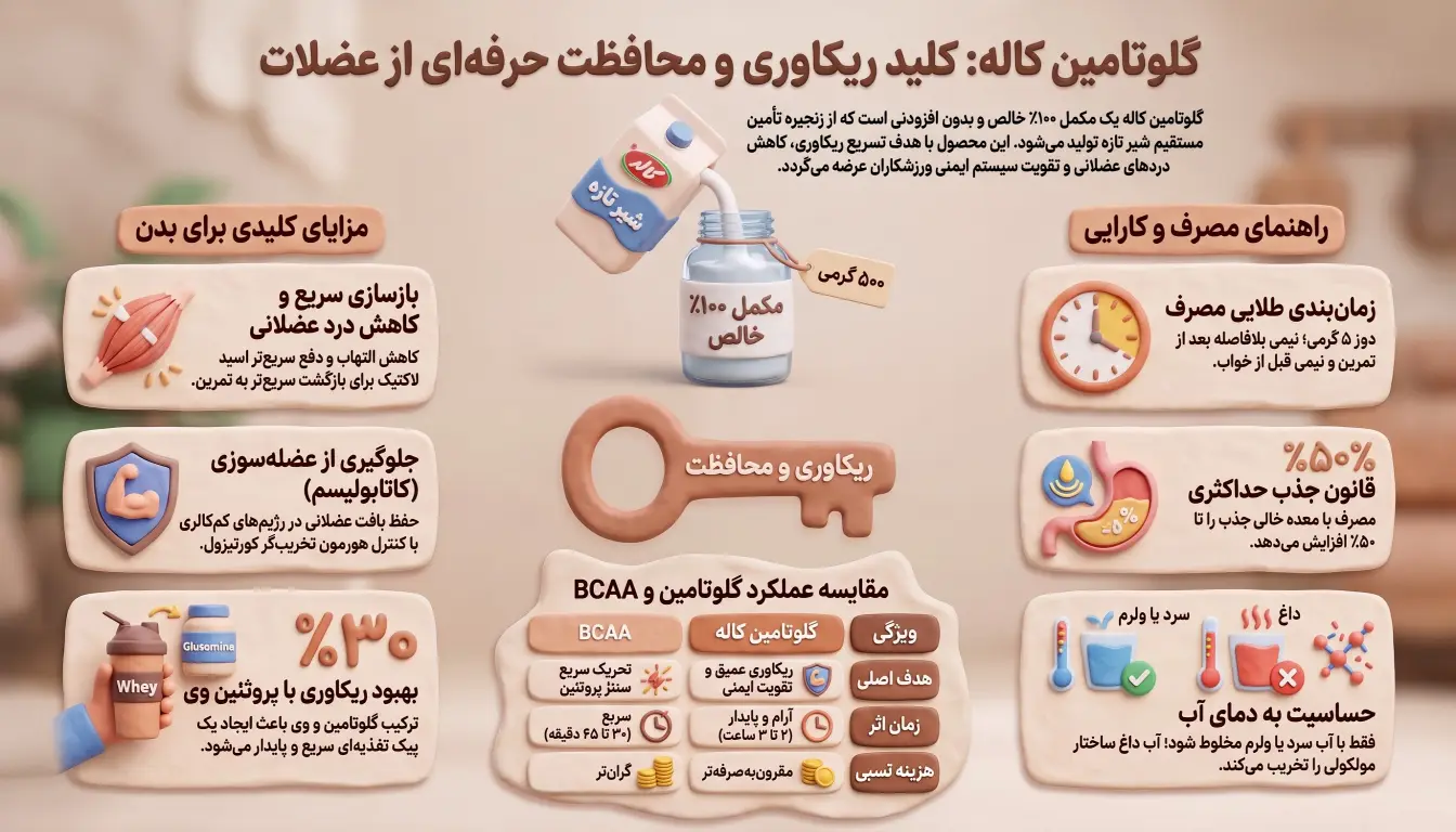 مزایای مصرف گلوتامین کاله برای ریکاوری عضلات-گلوتامین کاله-پارسی بادی